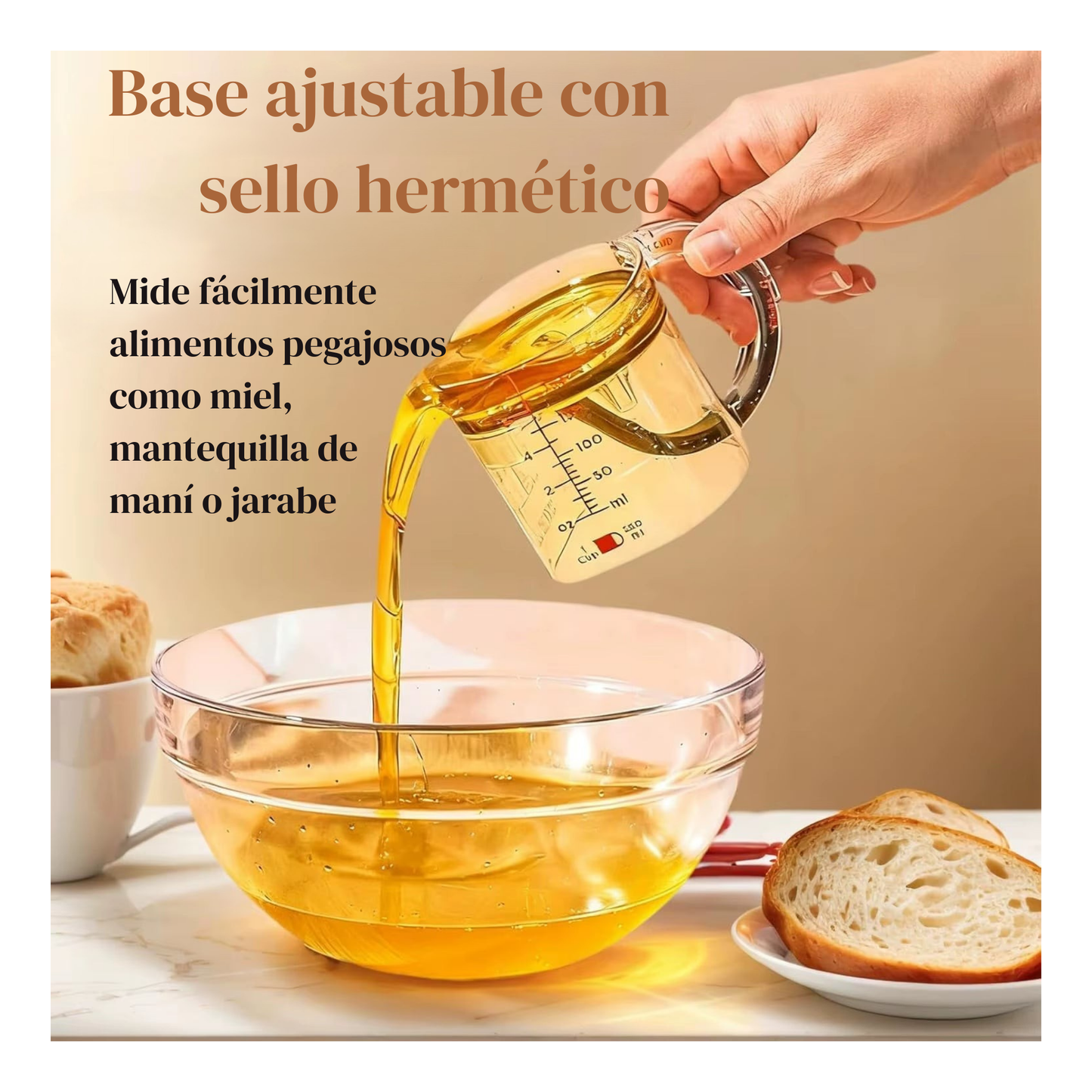 Taza medidora 4 en 1 multifuncional ajustable