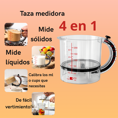Taza medidora 4 en 1 multifuncional ajustable